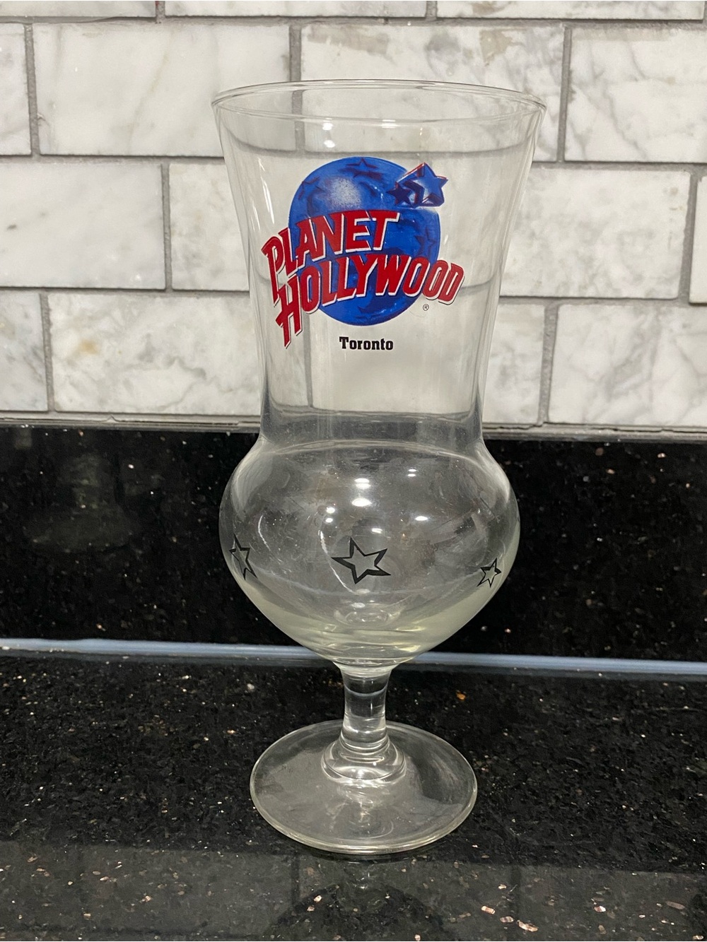 Vintage Plant Hollywood - Toronto Clear Cocktail Glass - Blue & Red Logo